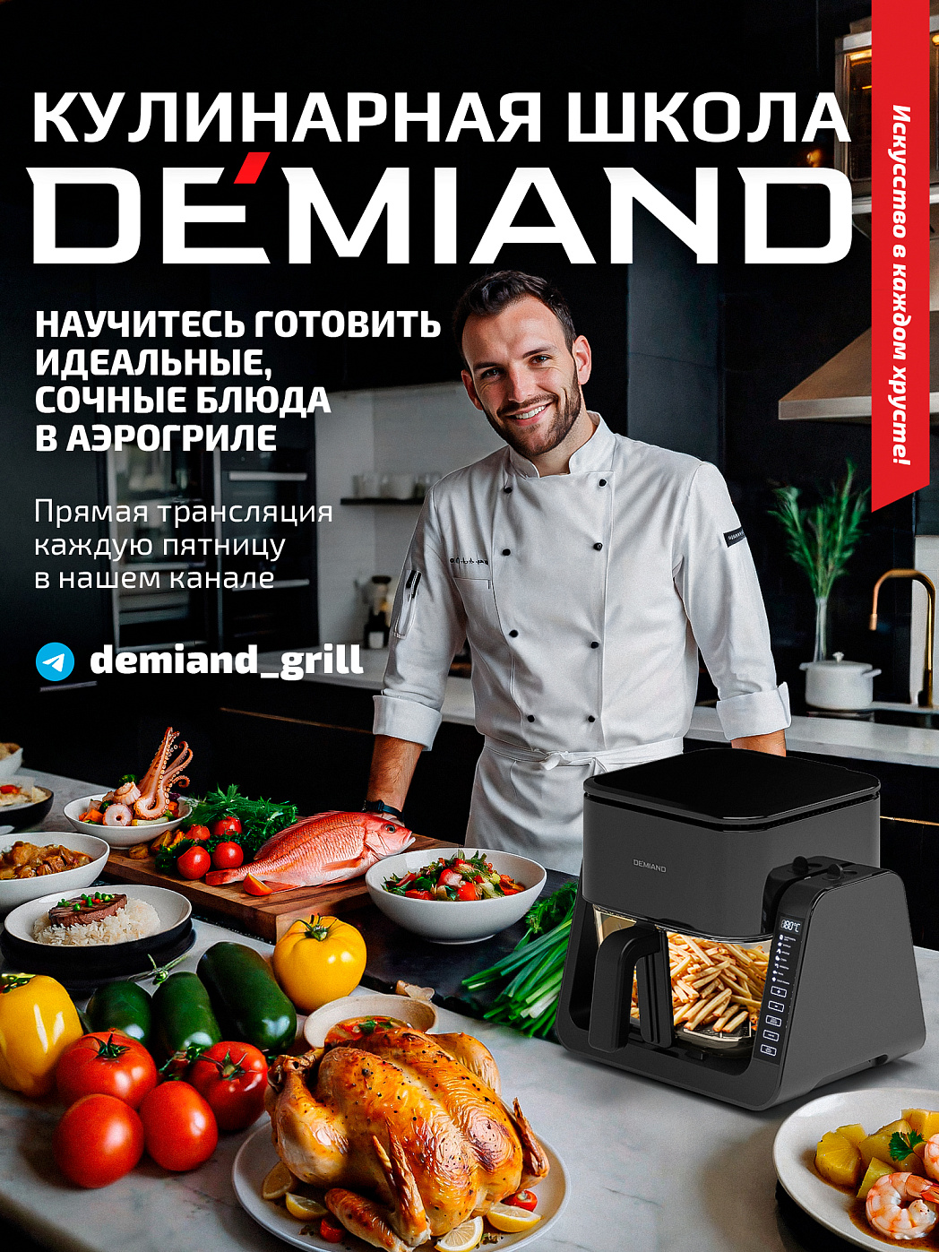 картинка Комбинированный Аэрогриль Трансформер DEMIAND COMBO DK-2600/Черный